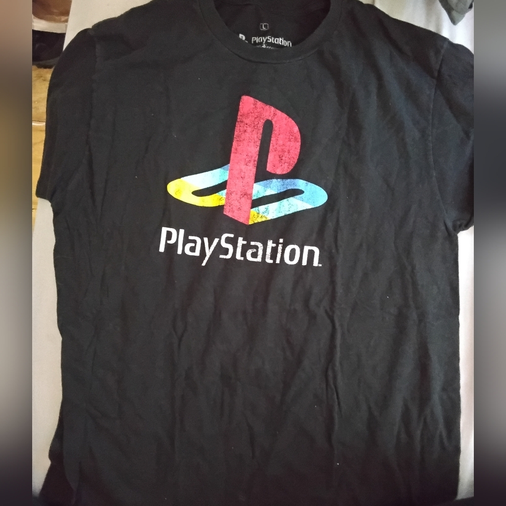 Sony Black T-Shirt with Colorful PlayStation Logo
